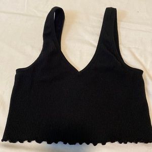 EUC - Colsie black ribbed longline bralette